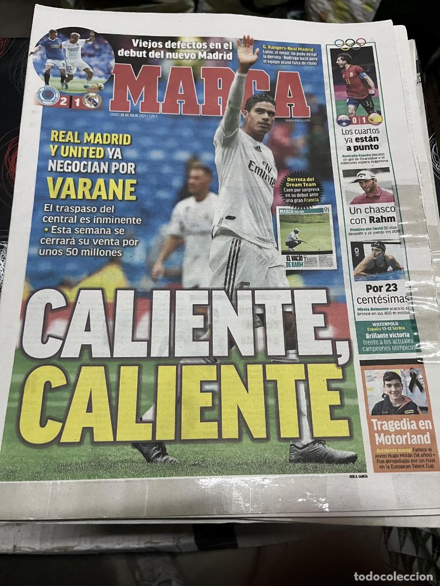 Coleccionismo deportivo: MARCA (26-7-2021) RANGERS 2-1 REAL MADRID VARANE FICHAJE MANCHESTER UNITED GOLF JON RAHM