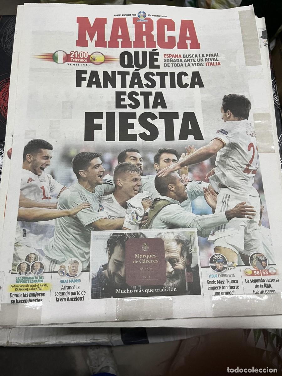 Coleccionismo deportivo: MARCA (6-7-2021) SEMIFINALES EUROCOPA EURO HOY ITALIA ESPA&Ntilde;A ANCELOTTI ENRIC MAS