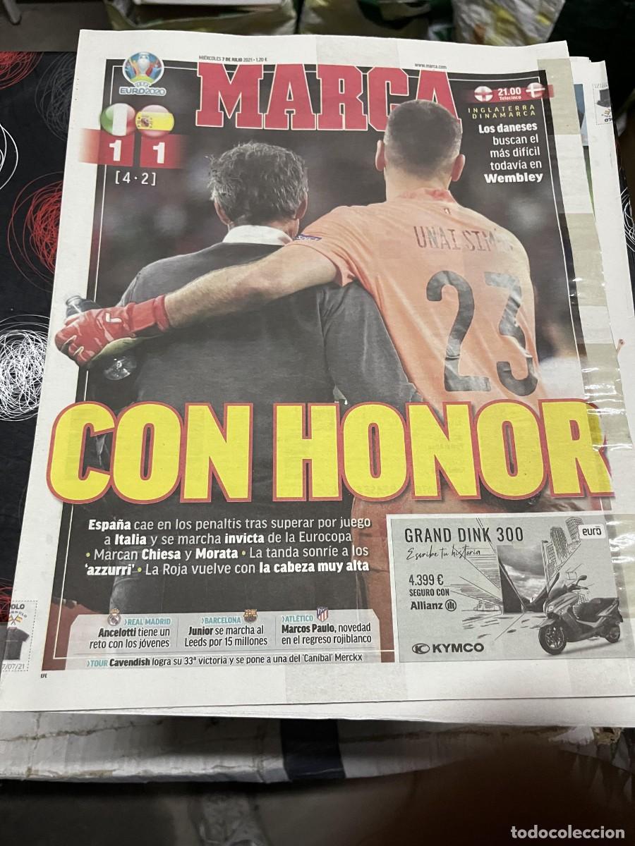 Coleccionismo deportivo: MARCA (7-7-2021) SEMIFINALES EUROCOPA EURO ITALIA 1-1 ESPA&Ntilde;A HOY INGLATERRA DINAMARCA