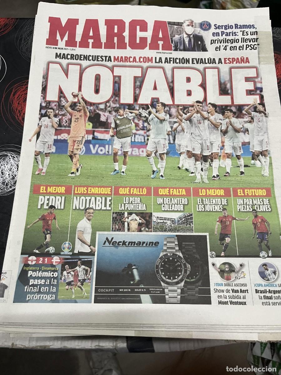 Coleccionismo deportivo: MARCA (8-7-2021) PSG SERGIO RAMOS INGLATERRA 2-1 DINAMARCA VAN AERT COPA AMERICA BRASIL ARGENTINA