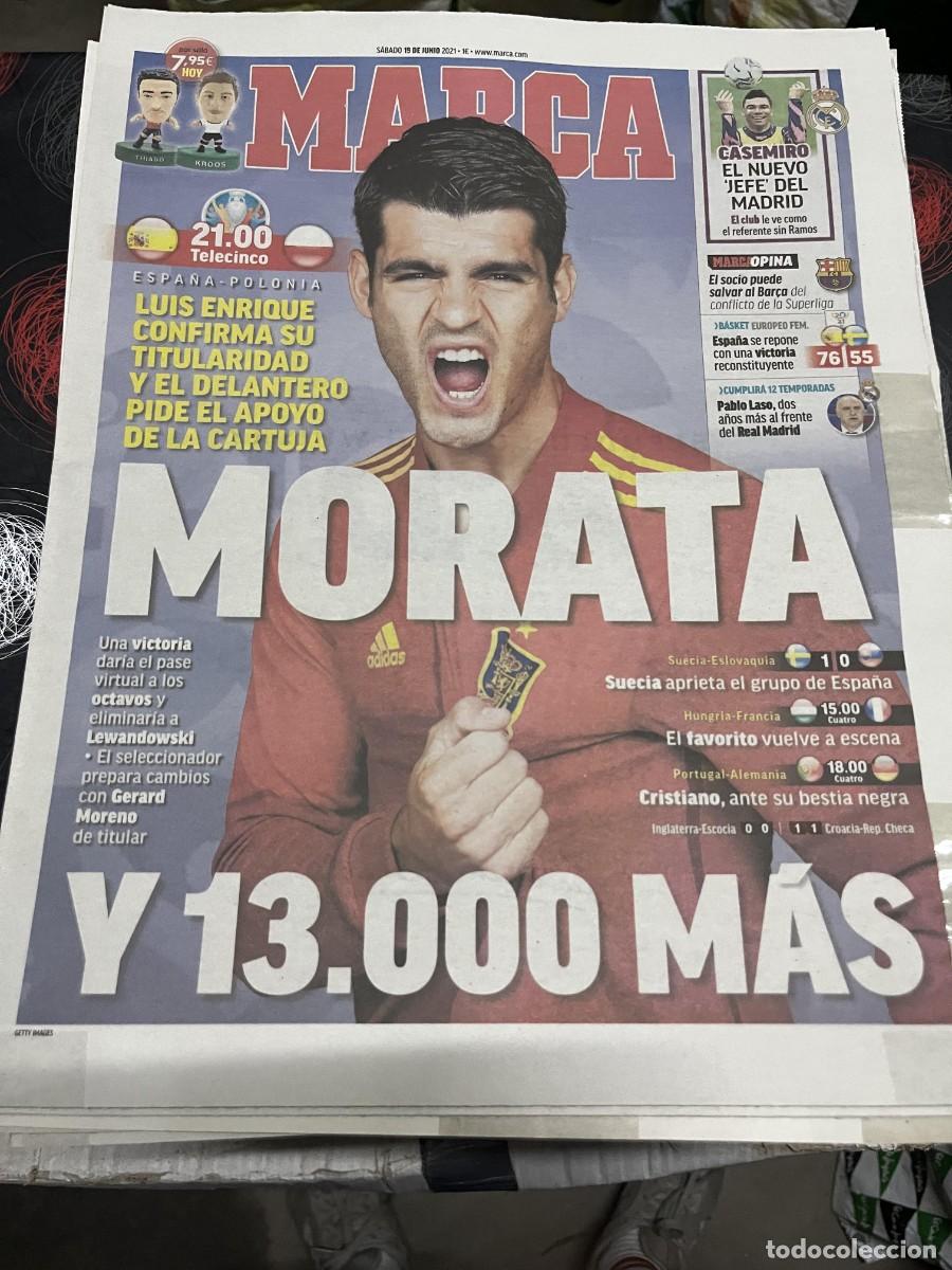Coleccionismo deportivo: MARCA (19-6-2021) HOY EURO EUROCOPA ESPA&Ntilde;A POLONIA MORATA CASEMIRO SUECIA 1-0 ESLOVAQUIA