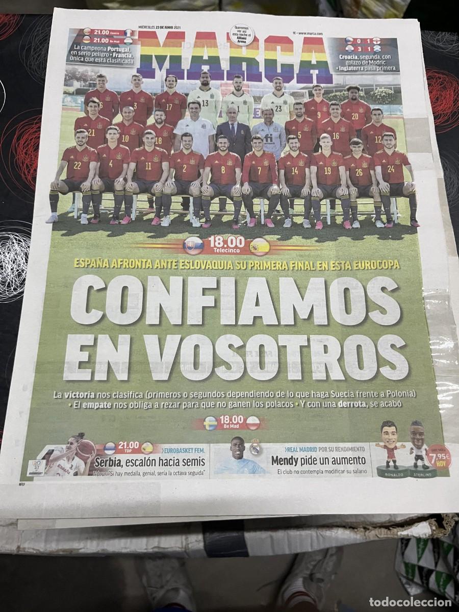 Coleccionismo deportivo: MARCA (23-6-2021) EURO EUROCOPA HOY ESLOVAQUIA ESPA&Ntilde;A SUECIA POLONIA MENDY PORTUGAL FRANCIA