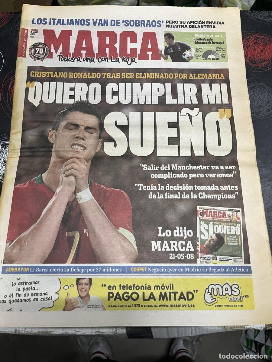 Coleccionismo deportivo: MARCA (20-6-2008) EURO EUROCOPA CRISTIANO RONALDO PORTUGAL ALEMANIA ESPA&Ntilde;A ITALIA