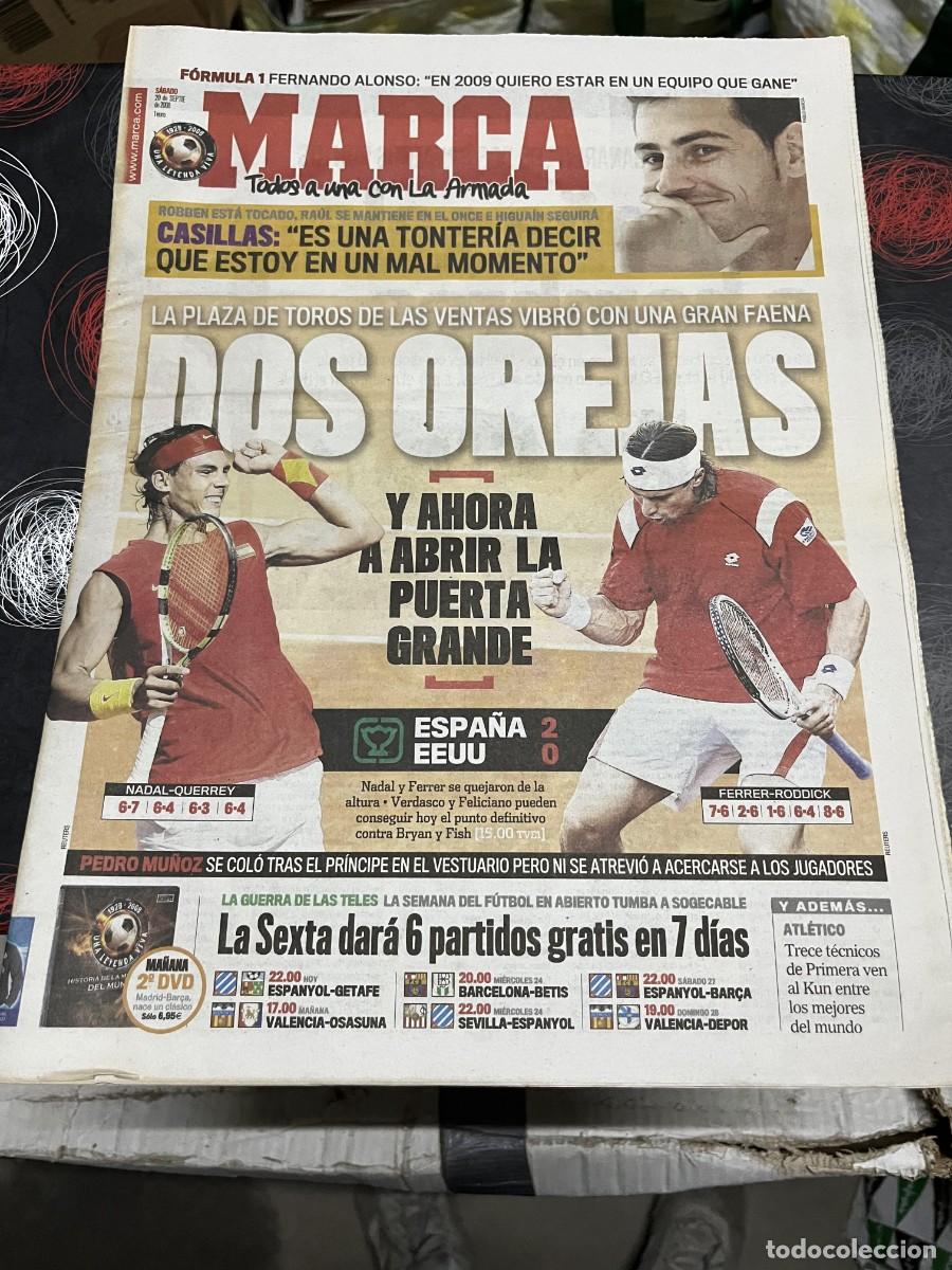 Coleccionismo deportivo: MARCA (20-9-2008) IKER CASILLAS FORMULA 1 FERNANDO ALONSO ESPA&Ntilde;A 2-0 EEUU COPA DAVID NADAL