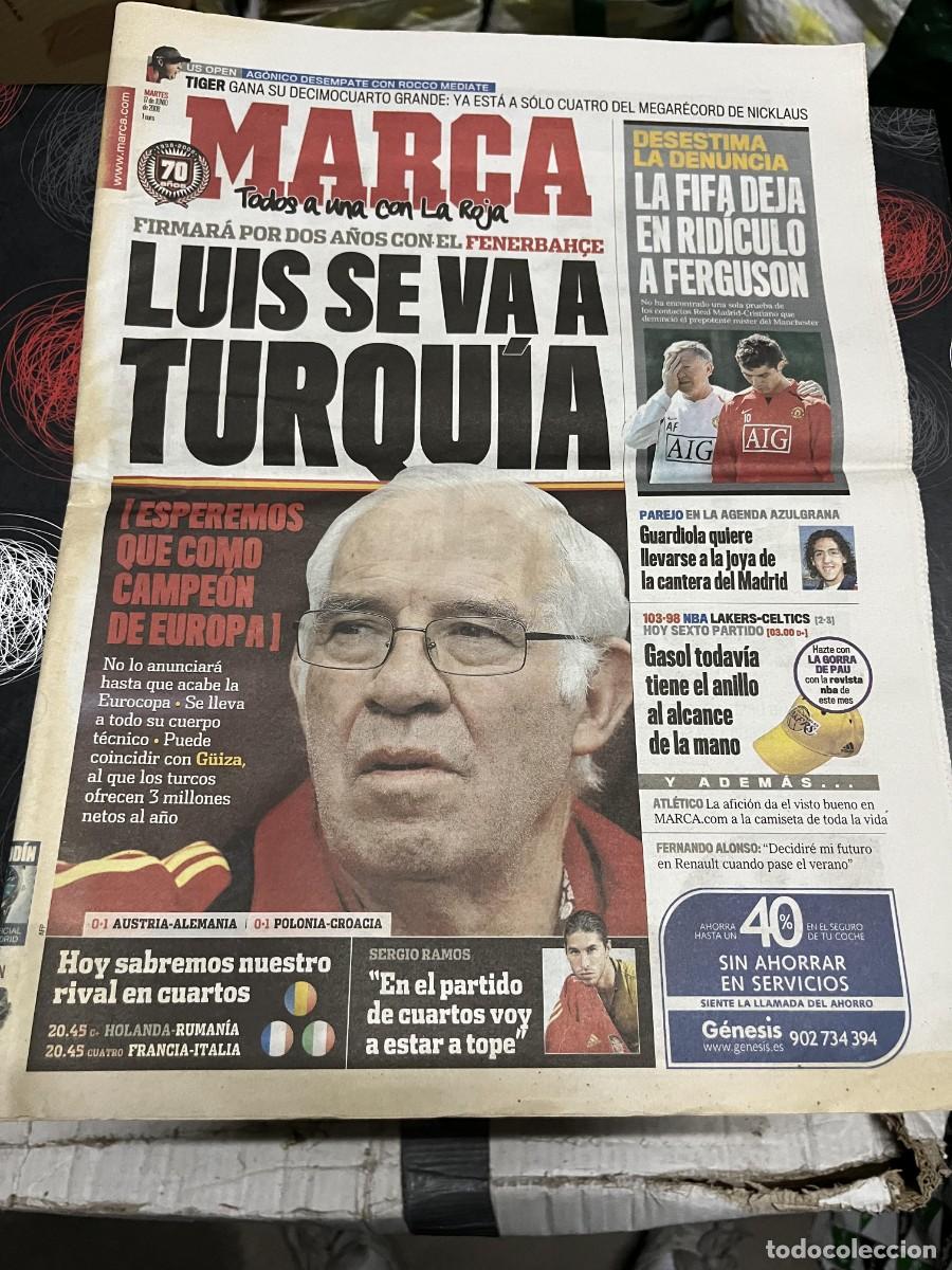 Coleccionismo deportivo: MARCA(17-6-2008)GOLF TIGER WOODS LUIS ARAGONES AUSTRIA 0-1 ALEMANIA POLONIA 0-1 CROACIA SERGIO RAMOS