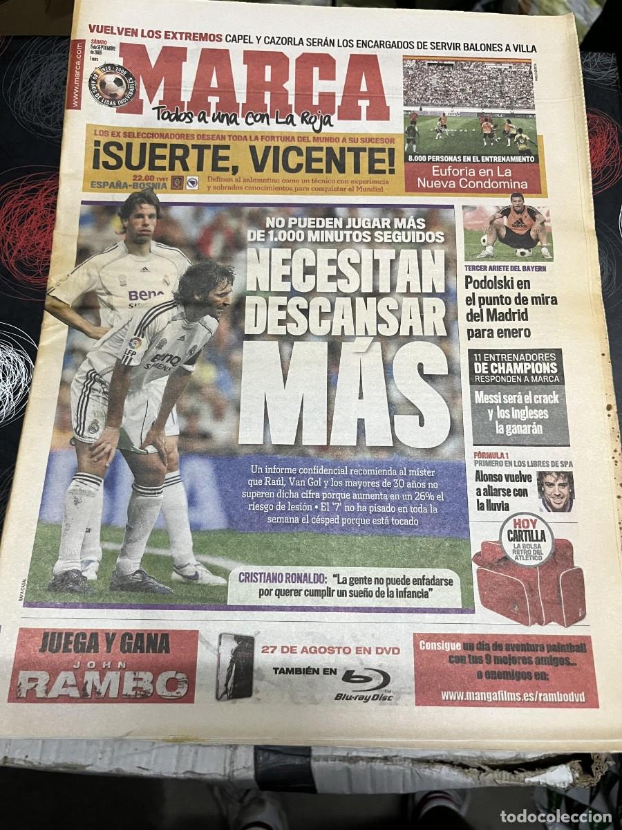 Coleccionismo deportivo: MARCA (6-9-2008) HOY ESPA&Ntilde;A BOSNIA CRISTIANO RONALDO REAL MADRID DEL BOSQUE MESSI