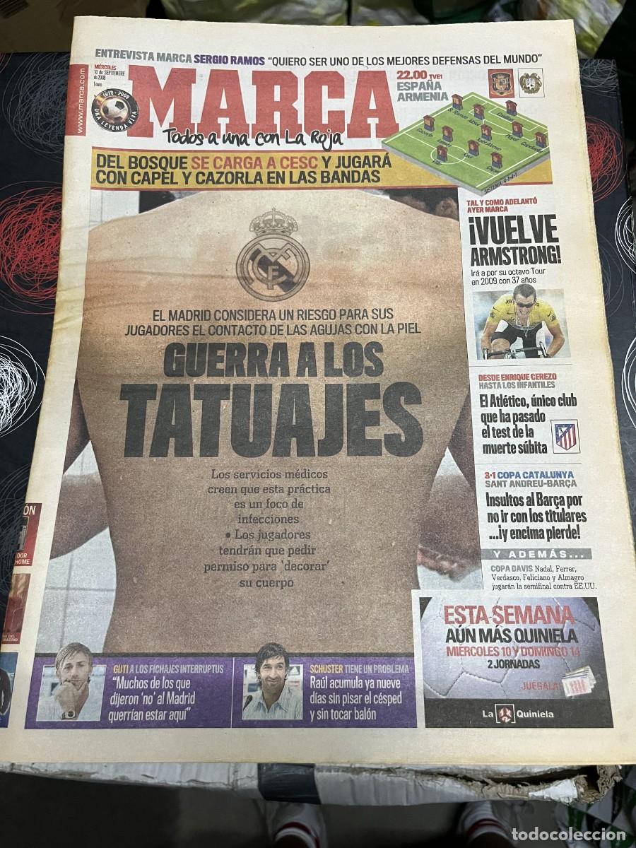 Coleccionismo deportivo: MARCA (10-9-2008) HOY ESPA&Ntilde;A ARMENIA ENTREVISTA SERGIO RAMOS ARMSTRONG SETE GIBERNABEU