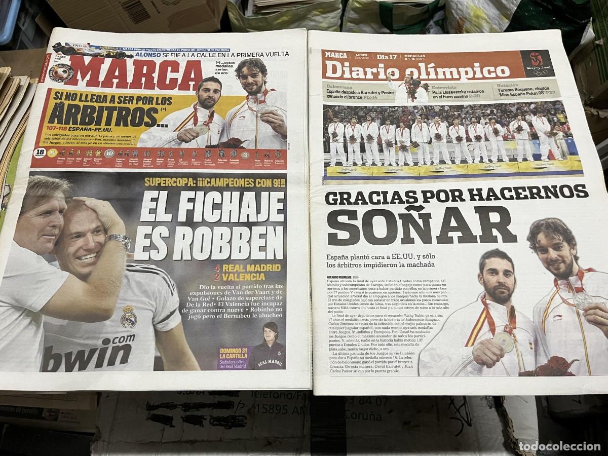 Coleccionismo deportivo: MARCA (25-8-2008) FINAL OLIMPIADAS BALONCESTO ESPA&Ntilde;A 107-118 USA ROBBEN REAL MADRID