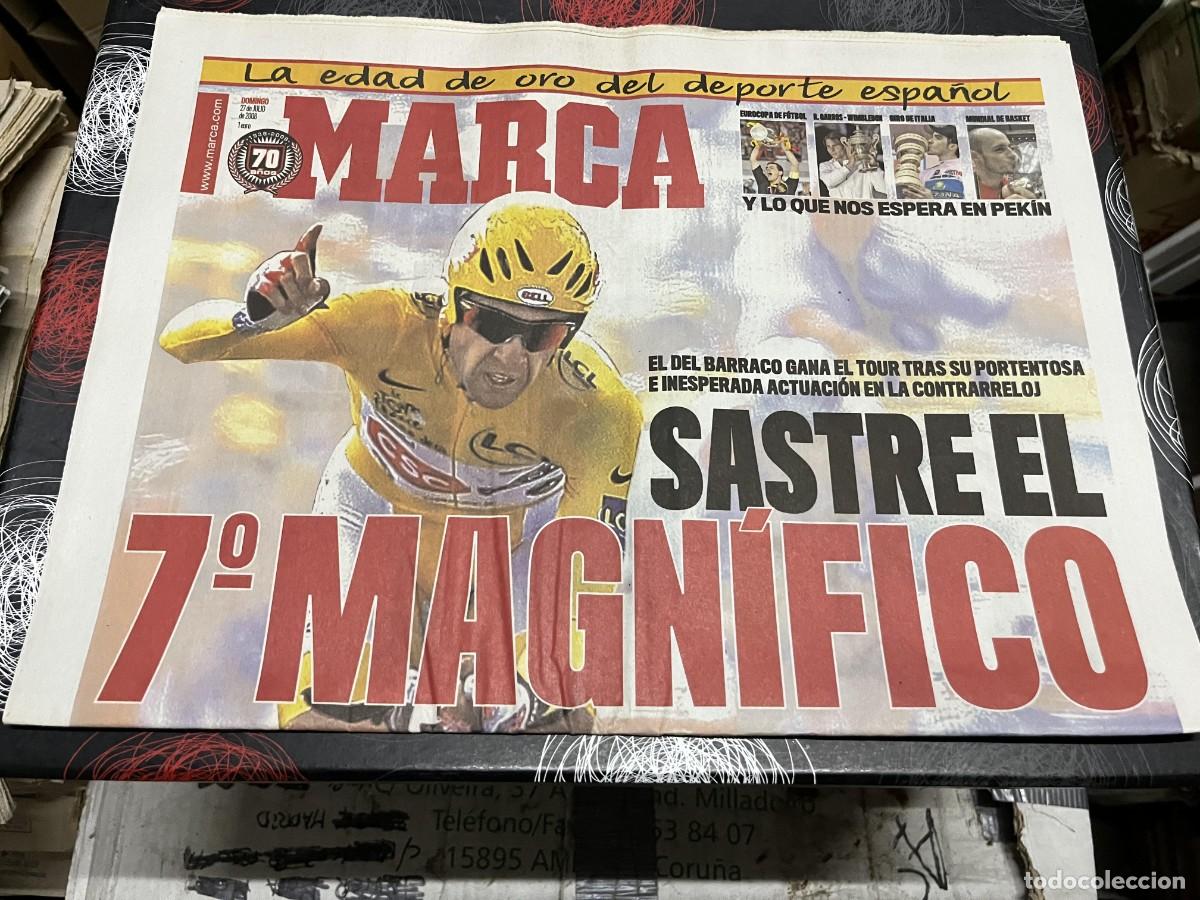 Coleccionismo deportivo: MARCA (27-7-2008) CAMPEON TOUR FRANCIA CARLOS SASTRE CICLISMO MESSI BARCELONA BLACK POWER