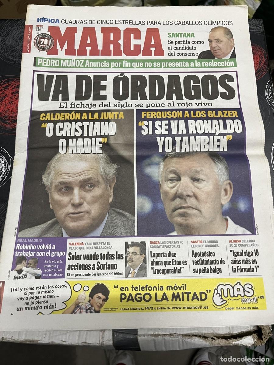 Coleccionismo deportivo: MARCA (29-7-2008) CALDERON FERGUSON MANCHESTER UNITED CRISTIANO RONALDO REAL MADRID NADIA COMANECI