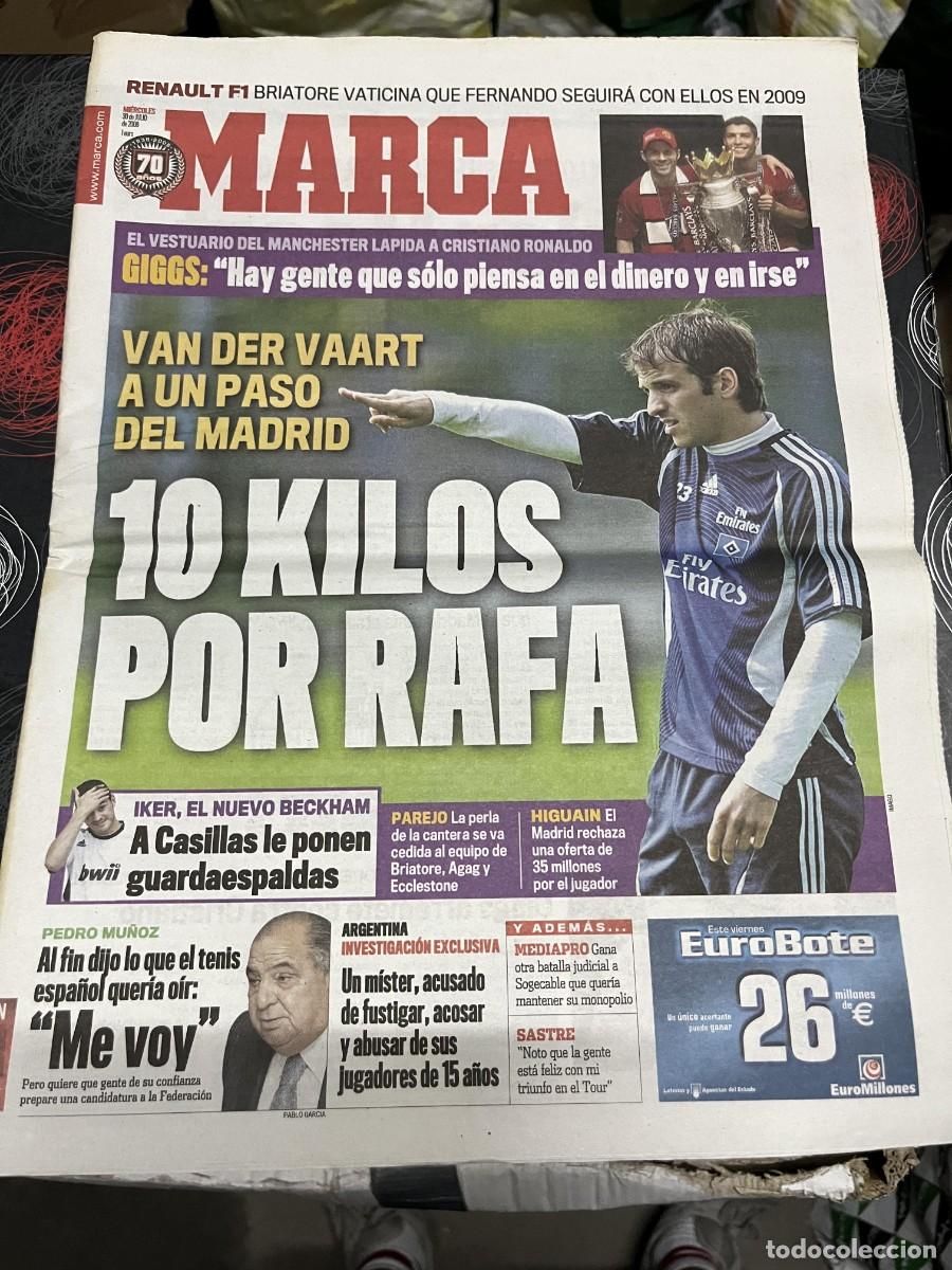 Coleccionismo deportivo: MARCA (30-7-2008) VAN DER VAART REAL MADRID GIGGS FORMULA 1 FERNANDO ALONSO RAUL GARCIA ATLETICO