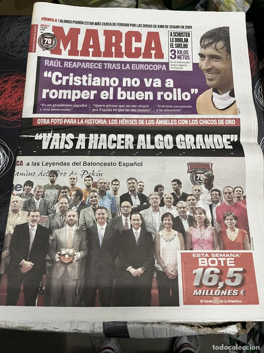 Coleccionismo deportivo: MARCA (23-7-2008) CRISTIANO RONALDO RAUL GONZALEZ REAL MADRID LEYENDAS BALONCESTO ESPA&Ntilde;OL
