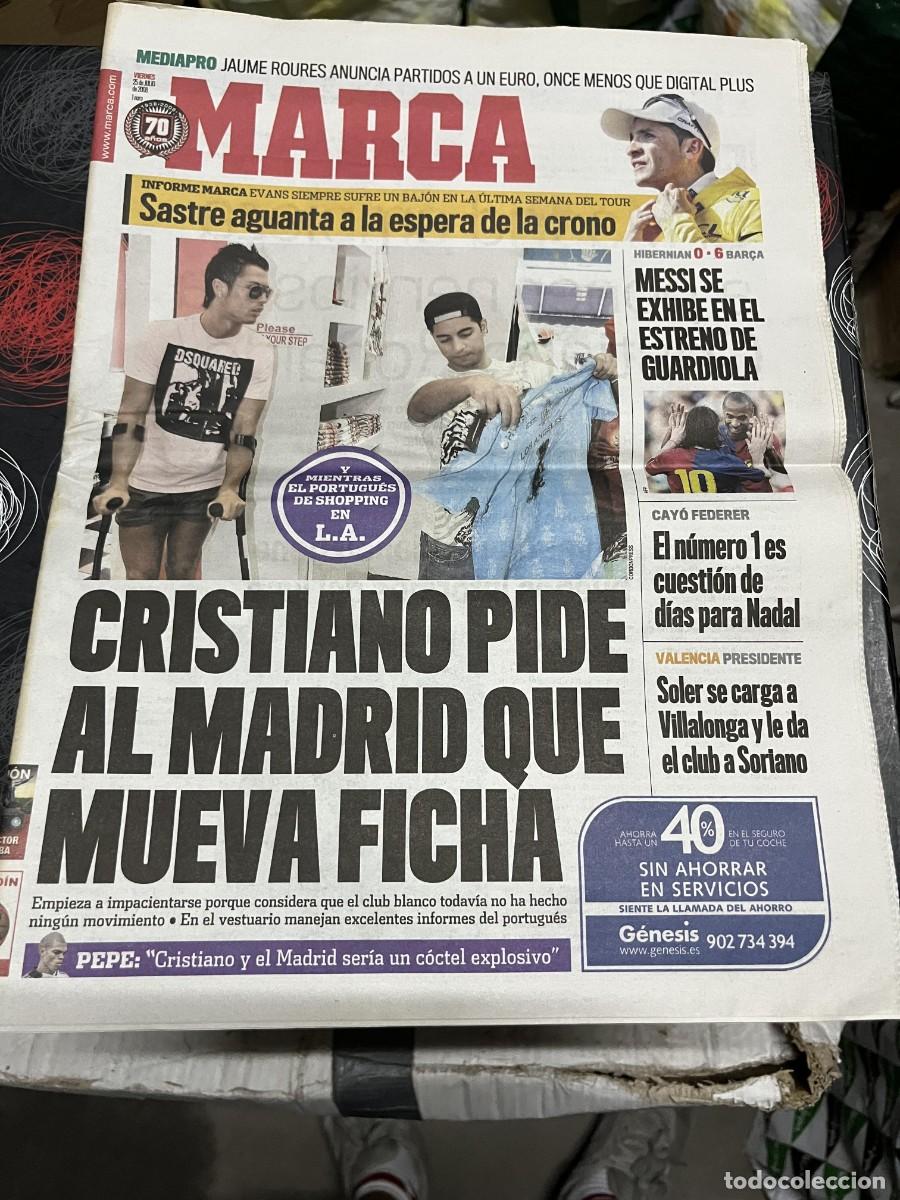 Coleccionismo deportivo: MARCA (25-7-2008) CARLOS SASTRE CRISTIANO RONALDO MESSI HIBERNIAN 0-6 BARCELONA DEBUT GUARDIOLA