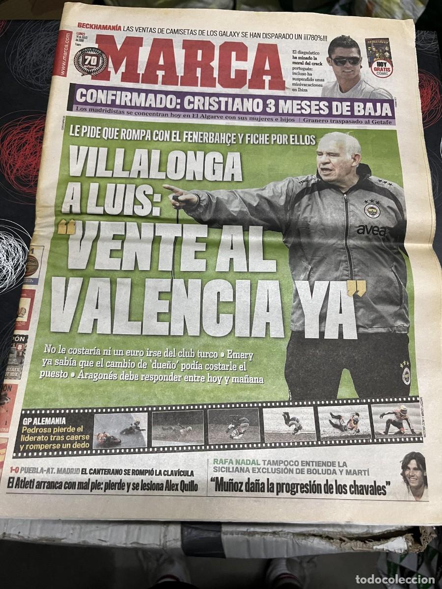 Coleccionismo deportivo: MARCA (14-7-2008) VILLALONGA LUIS ARAGONES VALENCIA CRISTIANO RONALDO GP ALEMANIA DANI PEDROSA