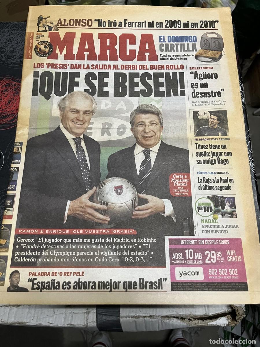 Coleccionismo deportivo: MARCA (17-10-2008) FERNANDO ALONSO ENRIQUE CEREZO RAMON CALDERON AGUERO CARLOS TEVEZ FORLAN INIESTA
