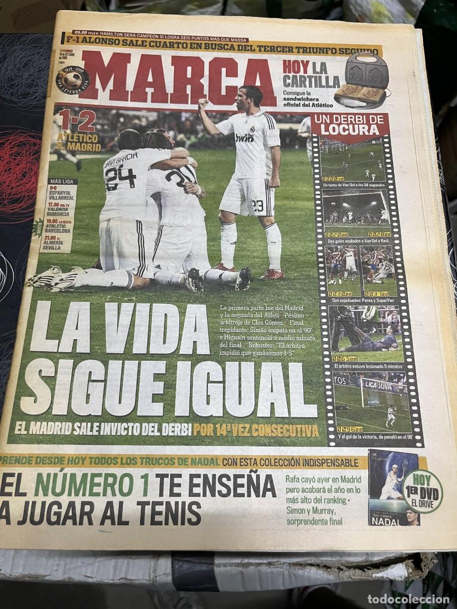 Coleccionismo deportivo: MARCA (19-10-2008) DERBI ATLETICO MADRID 1-2 REAL MADRID TENIS RAFAEL NADAL NUMERO 1