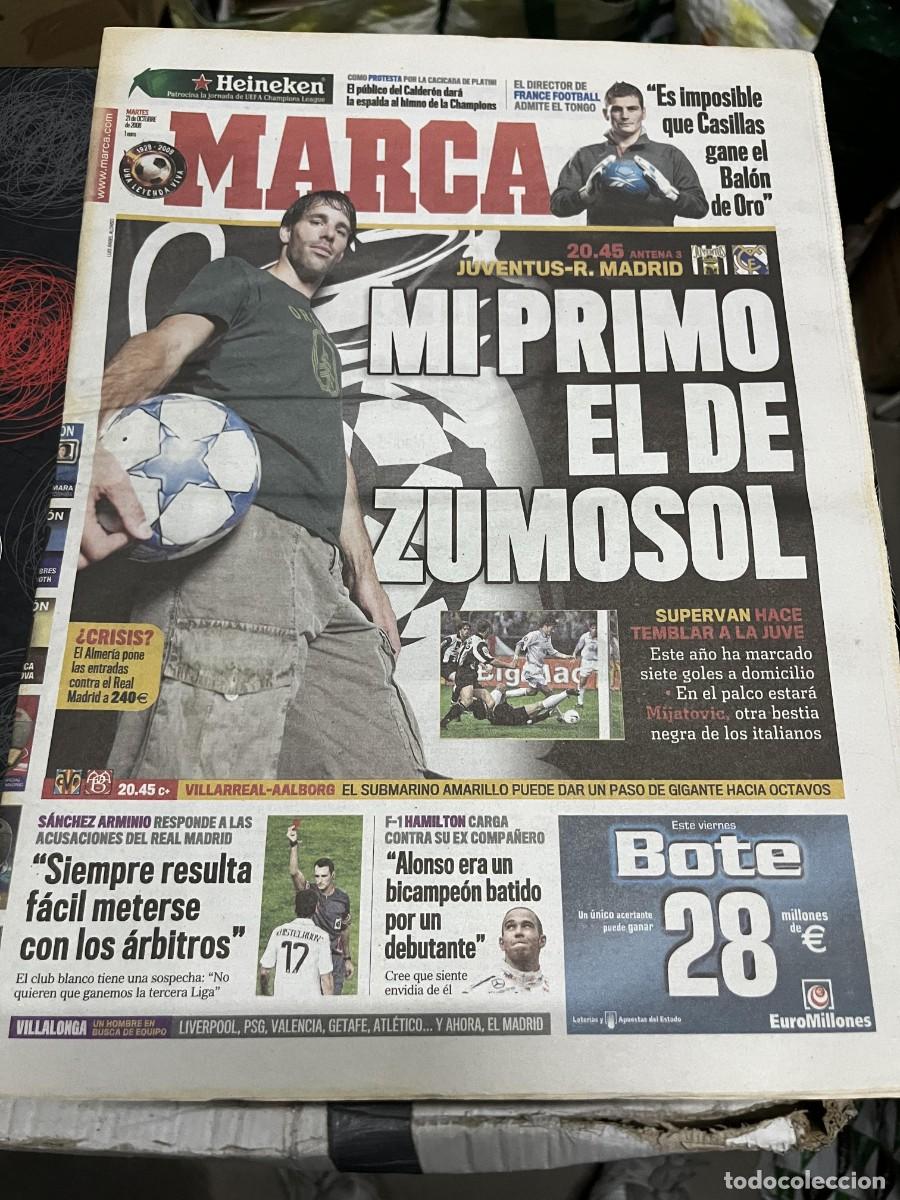 Coleccionismo deportivo: MARCA (21-10-2008) HOY CHAMPIONS JUVENTUS REAL MADRID IKER CASILLAS VILLARREAL AALBORG