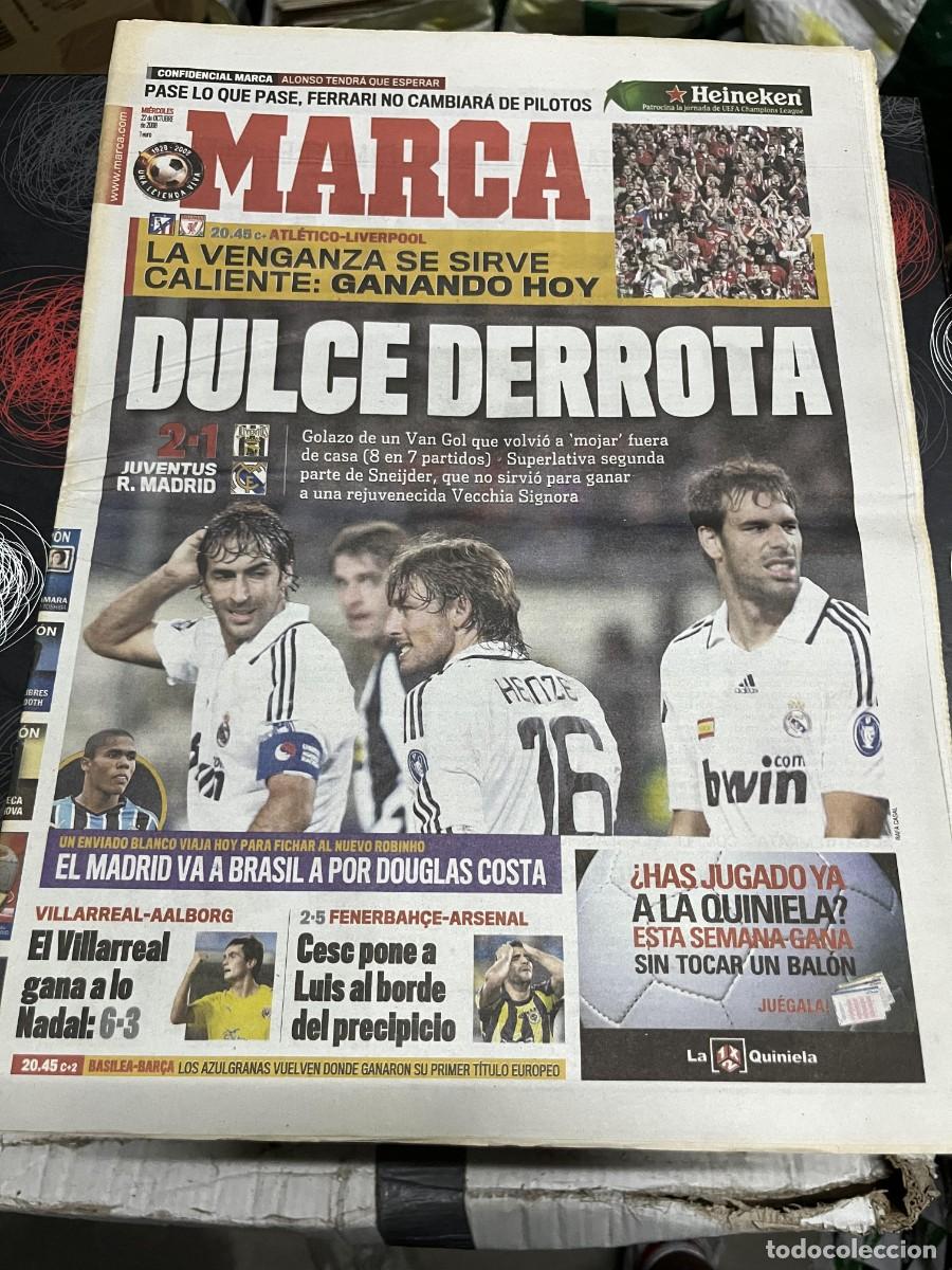Coleccionismo deportivo: MARCA (22-10-2008) CHAMPIONS JUVENTUS 2-1 REAL MADRID VILLARREAL 6-3 AALBORG HOY ATLETICO LIVERPOOL