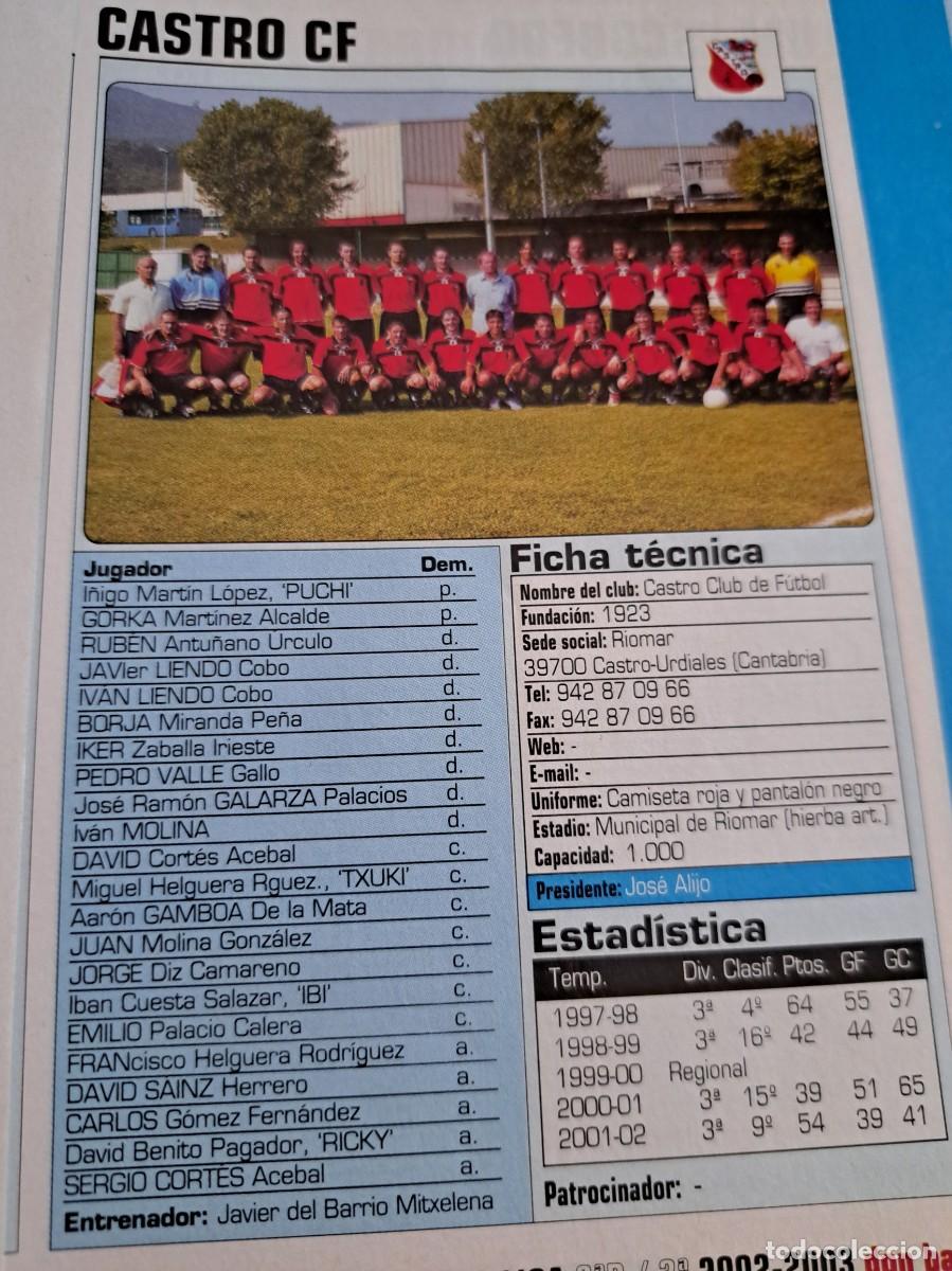 Coleccionismo deportivo: Foto plantilla y jugadores Don Bal&oacute;n 2002-03. Castro CF
