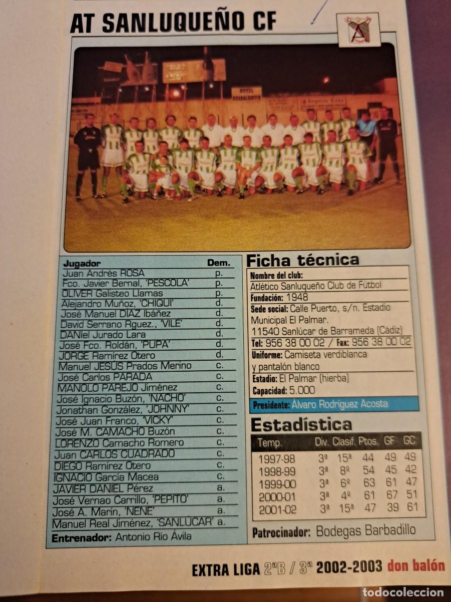 Sports collectibles: Foto plantilla y jugadores Don Bal&oacute;n 2002-03. Atl&eacute;tico Sanluque&ntilde;o