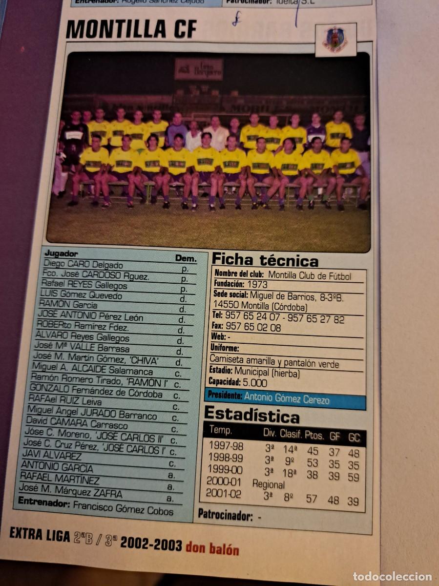 Sports collectibles: Foto plantilla y jugadores Don Bal&oacute;n 2002-03. Montilla CF