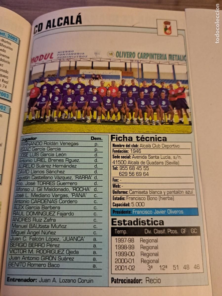 Coleccionismo deportivo: Foto plantilla y jugadores Don Bal&oacute;n 2002-03. CD Alcal&aacute;