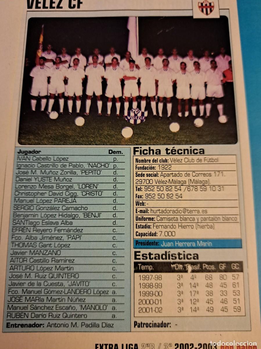 Sports collectibles: Foto plantilla y jugadores Don Bal&oacute;n 2002-03. V&eacute;lez CF