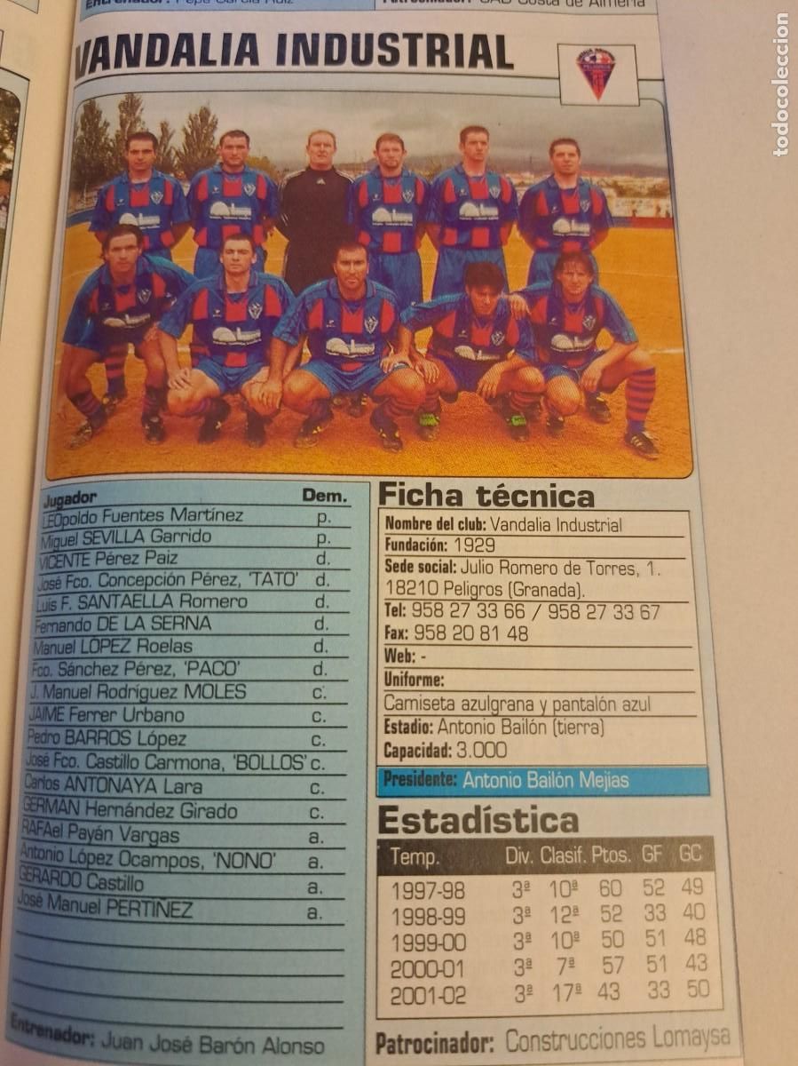 Sports collectibles: Foto plantilla y jugadores Don Bal&oacute;n 2002-03. Vandalia Industrial