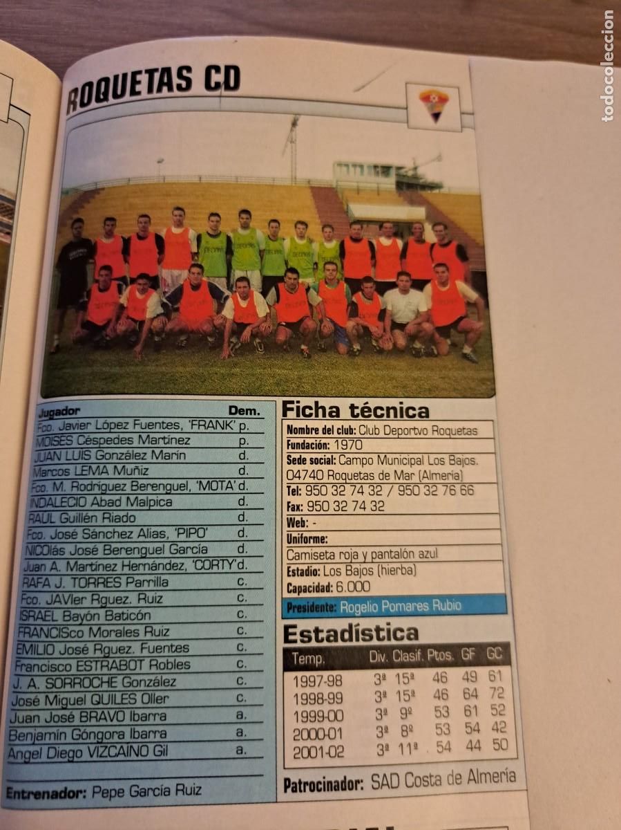 Coleccionismo deportivo: Foto plantilla y jugadores Don Bal&oacute;n 2002-03. Roquetas CD