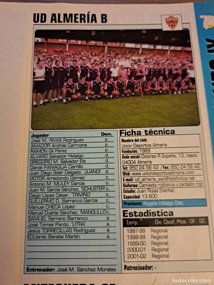 Collectionnisme sportif: Foto plantilla y jugadores Don Bal&oacute;n 2002-03. UD Almeria B