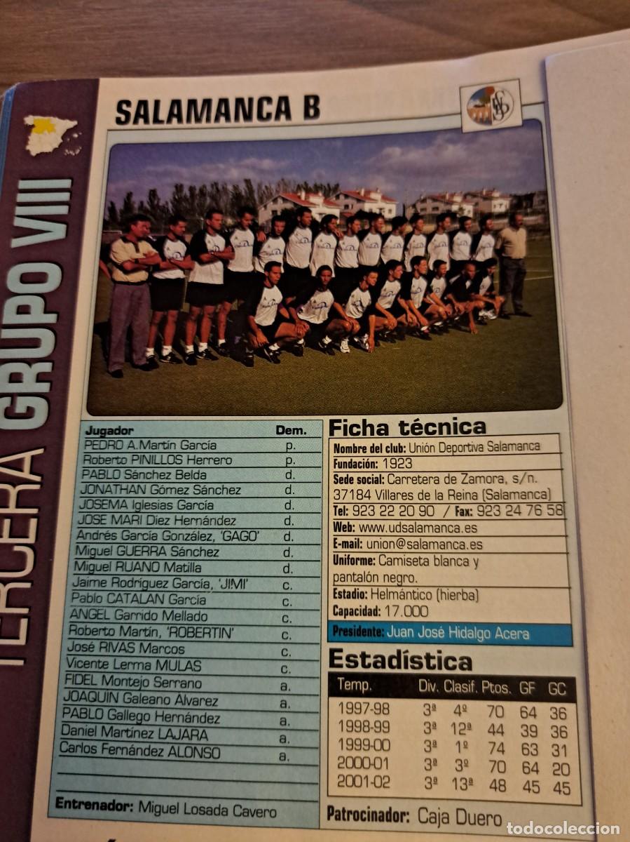 Sports collectibles: Foto plantilla y jugadores Don Bal&oacute;n 2002-03. UD Salamanca B