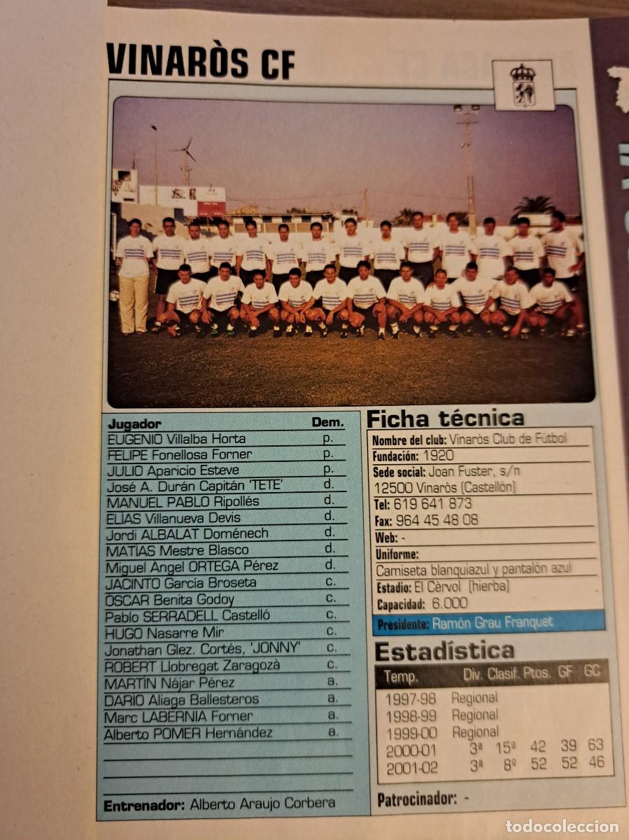 Colecionismo desportivo: Foto plantilla y jugadores Don Bal&oacute;n 2002-03. Vinaros CF