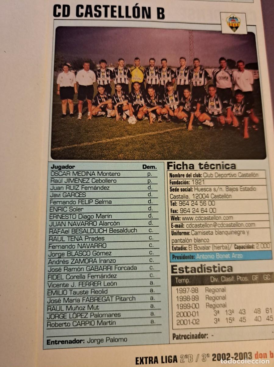 Colecionismo desportivo: Foto plantilla y jugadores Don Bal&oacute;n 2002-03. CD Castell&oacute;n B