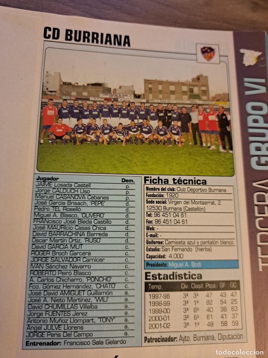 Colecionismo desportivo: Foto plantilla y jugadores Don Bal&oacute;n 2002-03. CD Burriana