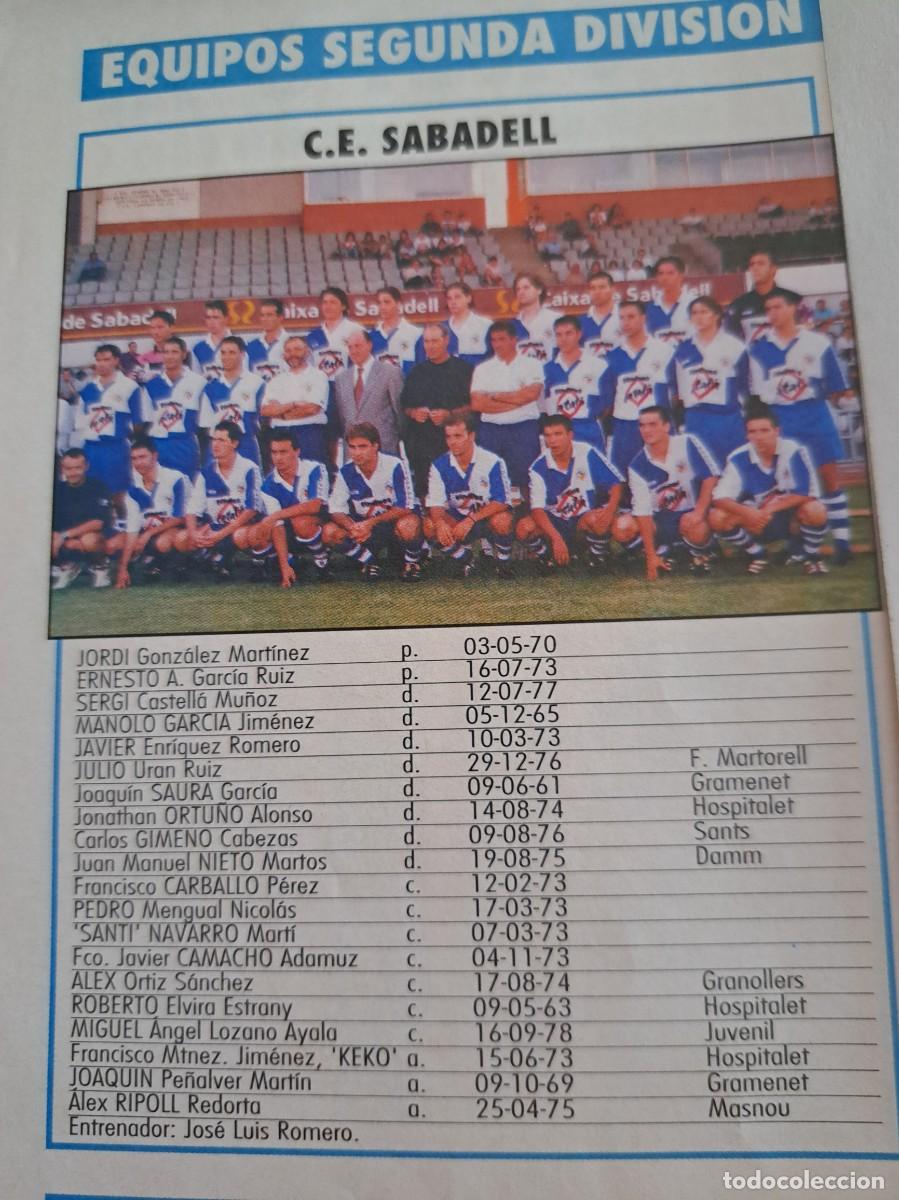 Coleccionismo deportivo: Foto plantilla y jugadores Don Bal&oacute;n 1995-96. CE Sabadell