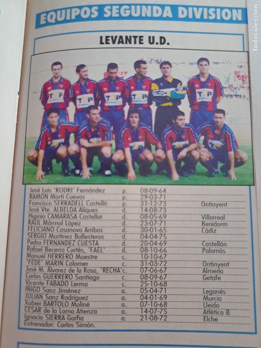 Collezionismo sportivo: Foto plantilla y jugadores Don Bal&oacute;n 1995-96. Levante UD