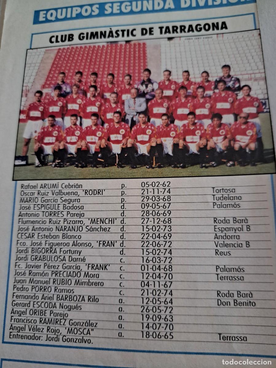 Collezionismo sportivo: Foto plantilla y jugadores Don Bal&oacute;n 1995-96. Gimnastic Tarragona
