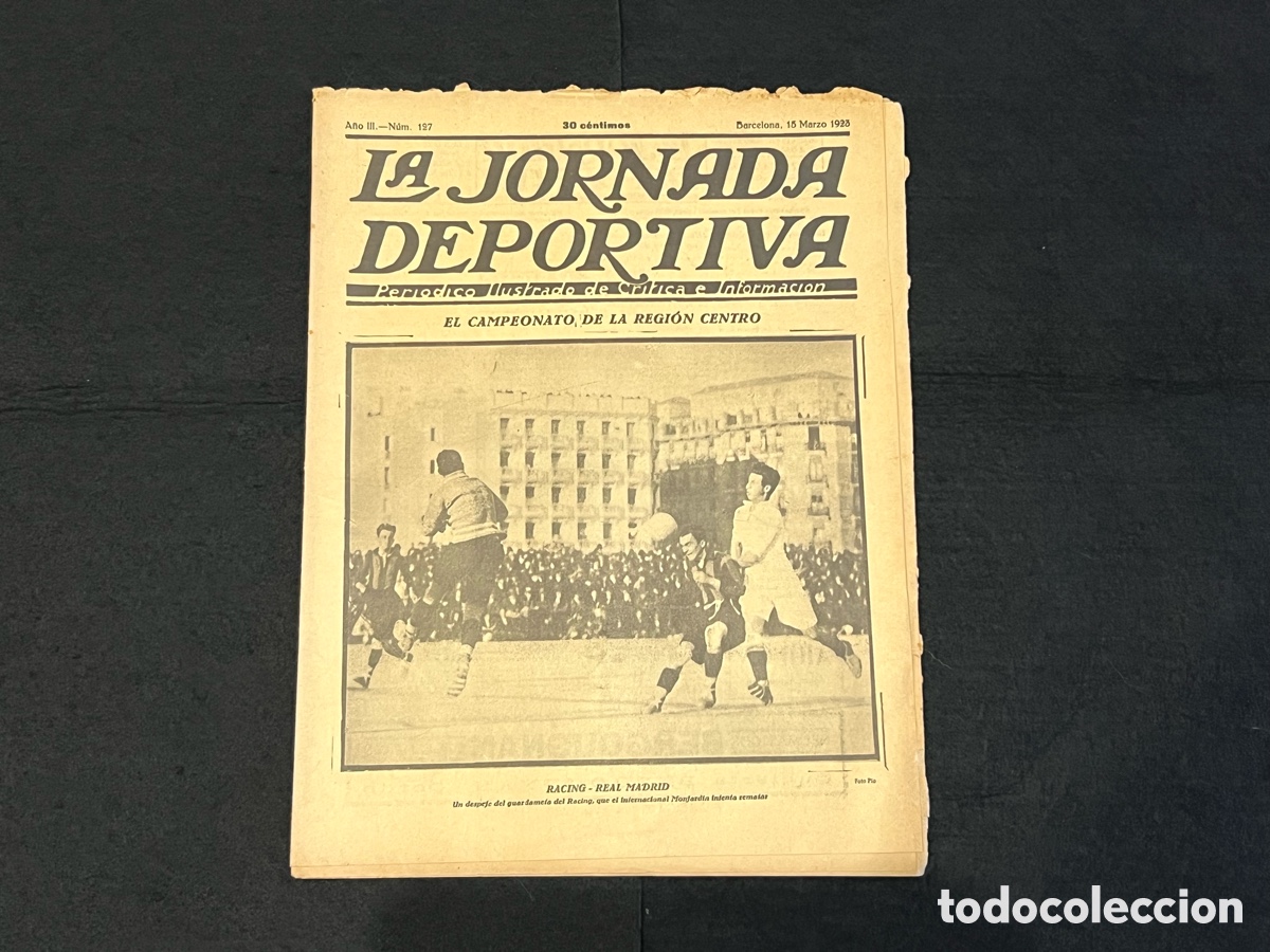 Sports collectibles: LA JORNADA DEPORTIVA N&Uacute;M 127 15 MARZO 1923 P&Oacute;STER CN ALICANTE VALENCIA CF FC BARCELONA EUROPA FUTBOL