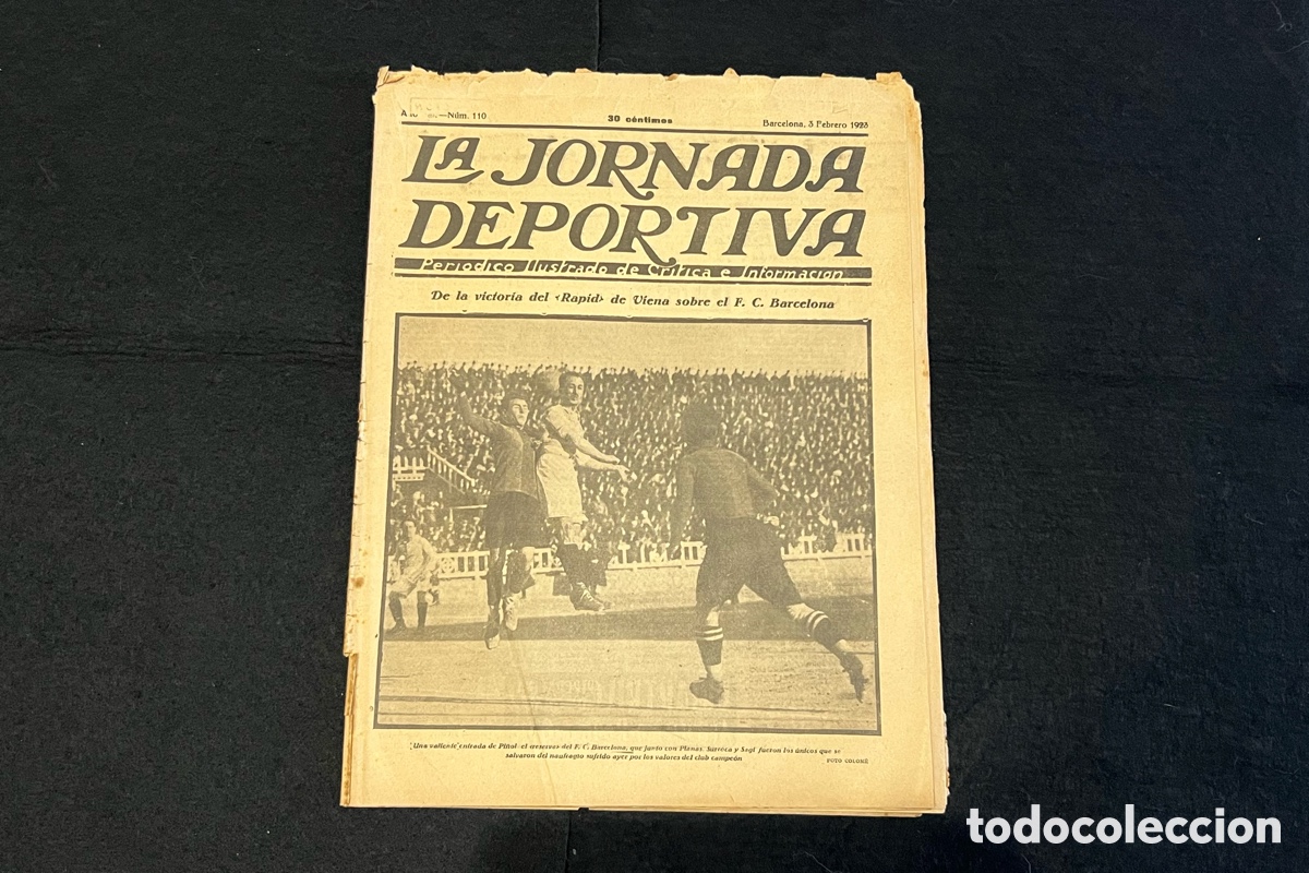 Coleccionismo deportivo: LA JORNADA DEPORTIVA N&Uacute;M 110 3 FEBRERO 1923 FC BARCELONA RAPID WIEN VIENA CD EUROPA UTE UJPEST