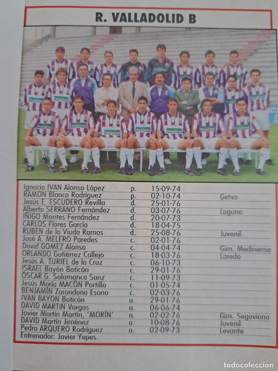Coleccionismo deportivo: Foto plantilla y jugadores Don Bal&oacute;n 1995-96. Real Valladolid B