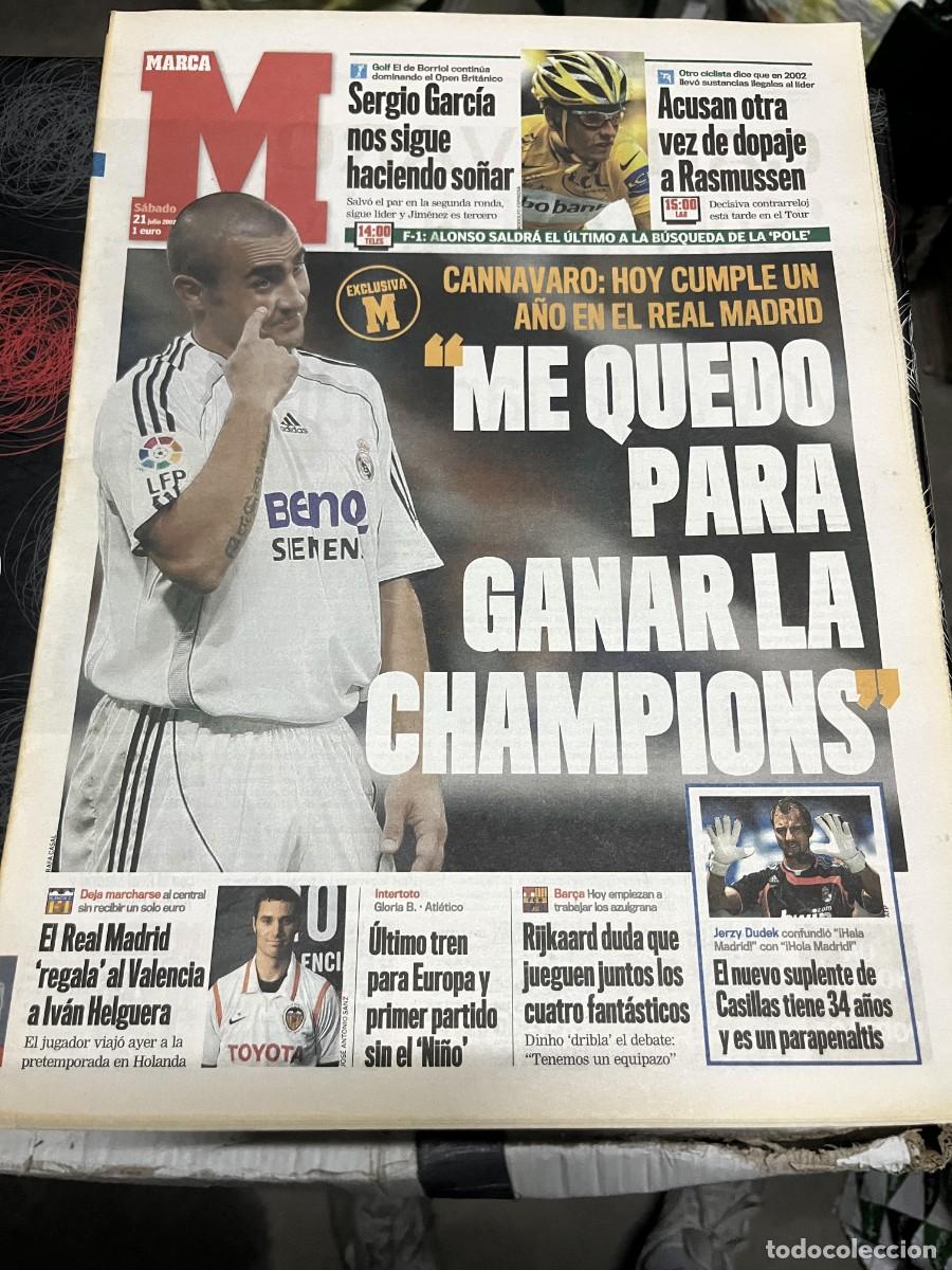 Sports collectibles: MARCA (21-7-2007) REAL MADRID BECKHAM SERGIO GARCIA GOLF CANNAVARO