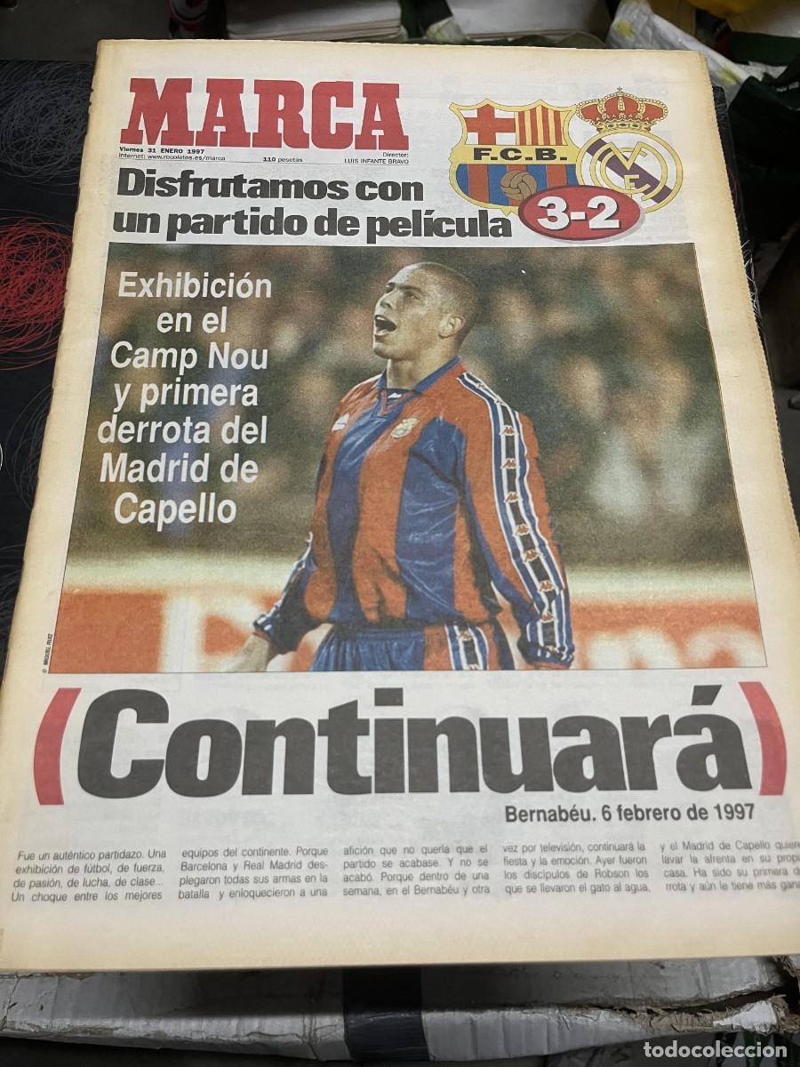 Sports collectibles: MARCA (31-1-1997) EL CLASICO BARCELONA 3-2 REAL MADRID RONALDO NAZARIO
