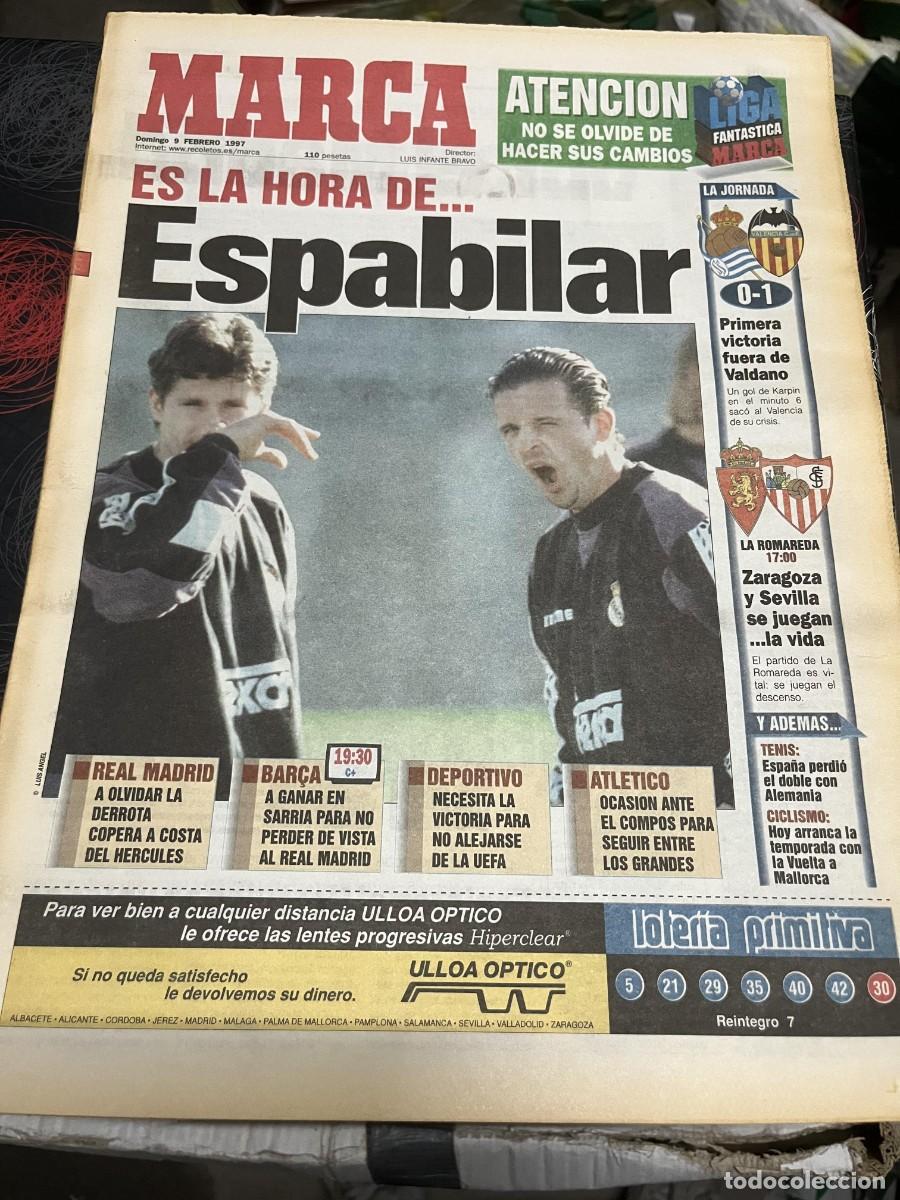 Coleccionismo deportivo: MARCA (9-2-1997) SUKER MIJATOVIC REAL MADRID REAL SOCIEDAD 0-1 VALENCIA HOY JORNADA LIGA CARLOS MOYA