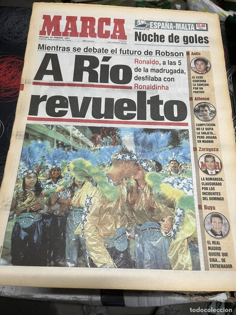 Coleccionismo deportivo: MARCA (12-2-1997) RONALDO NAZARIO CARNAVAL RIO JANEIRO SELECCION ESPA&Ntilde;OLA ESPA&Ntilde;A MALTA CARLOS SAINZ