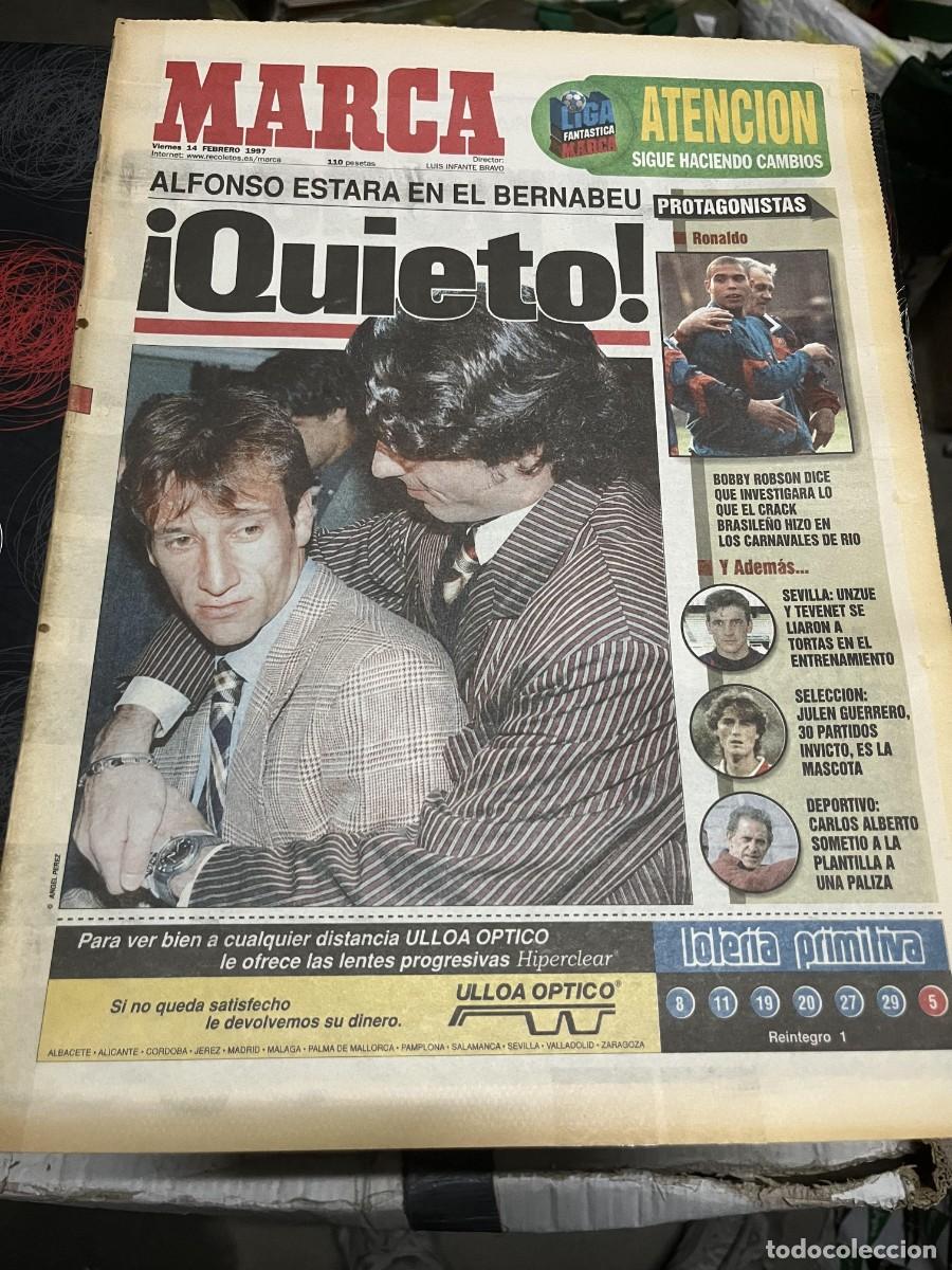 Coleccionismo deportivo: MARCA (14-2-1997) REAL MADRID BETIS ALFONSO ROBSON RONALDO INDURAIN OLANO CERCEDILLA PACO FERNANDEZ