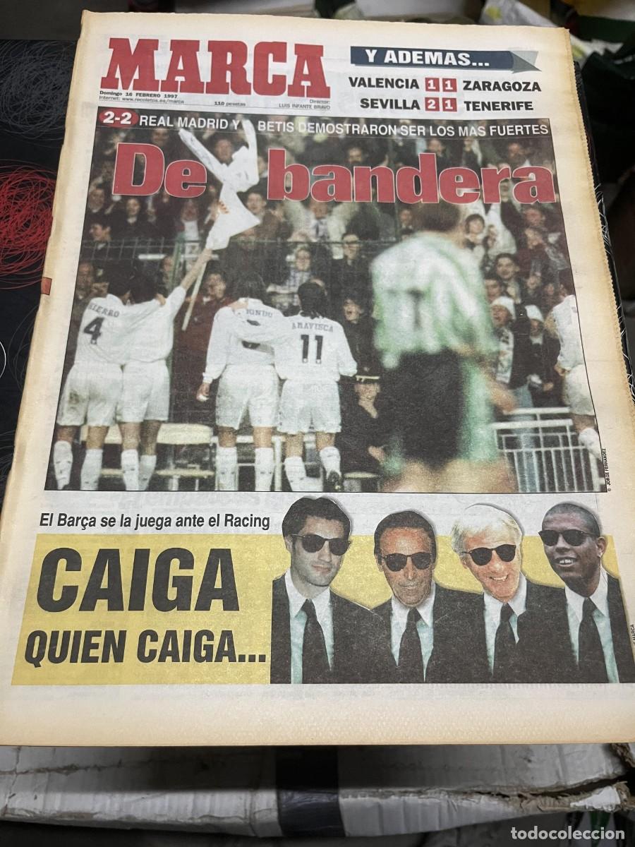 Coleccionismo deportivo: MARCA (16-2-1997) REAL MADRID 2-2 BETIS VALENCIA 1-1 ZARAGOZA SEVILLA 2-1 TENERIFE JORNADA LIGA