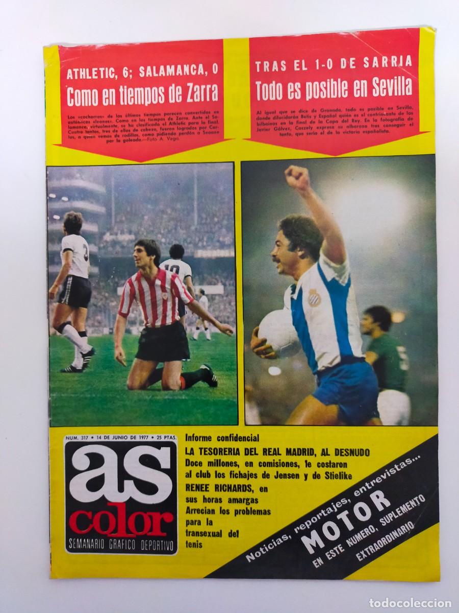 Coleccionismo deportivo: AS COLOR N&ordm; 317 - ATHLETIC CLUB - REAL MADRID - URRUTIKOETXEA - WOLFF - POSTER RAYO VALLECANO