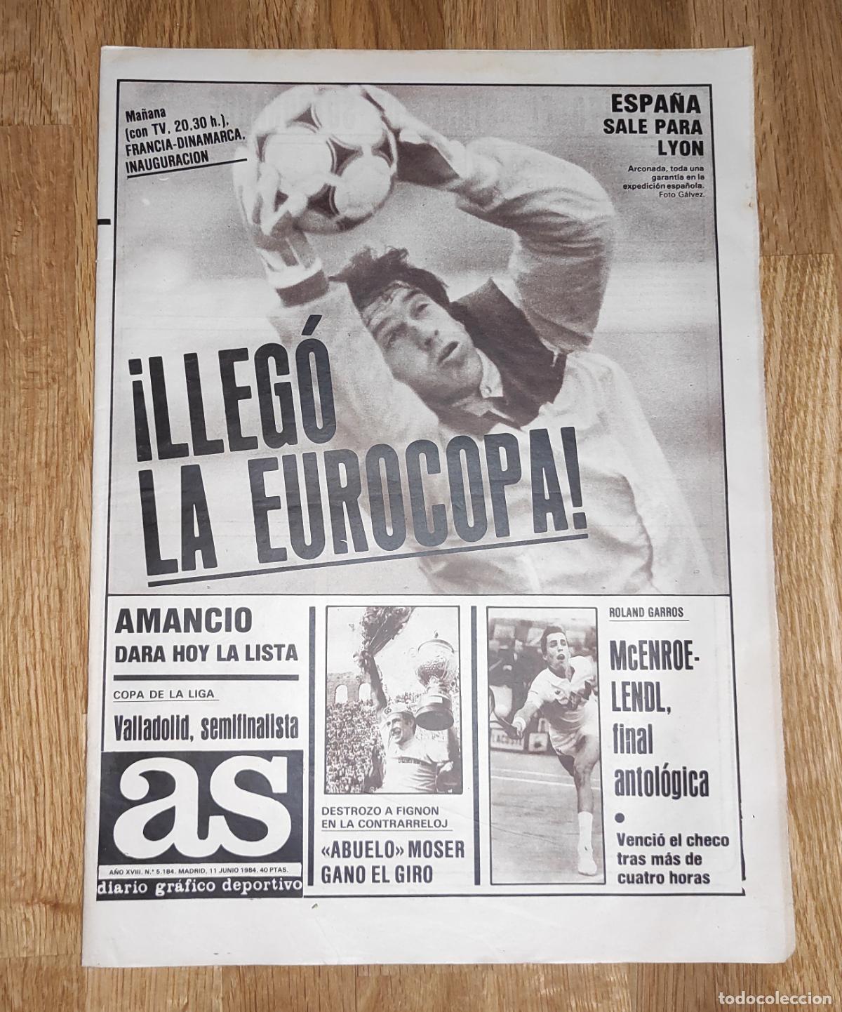 Sammelleidenschaft Sport: DIARIO AS 1984 EURO 84 - MOSER CAMPEON GIRO ITALIA - RCD ESPA&Ntilde;OL - REAL VALLADOLID - ROLAND GARROS