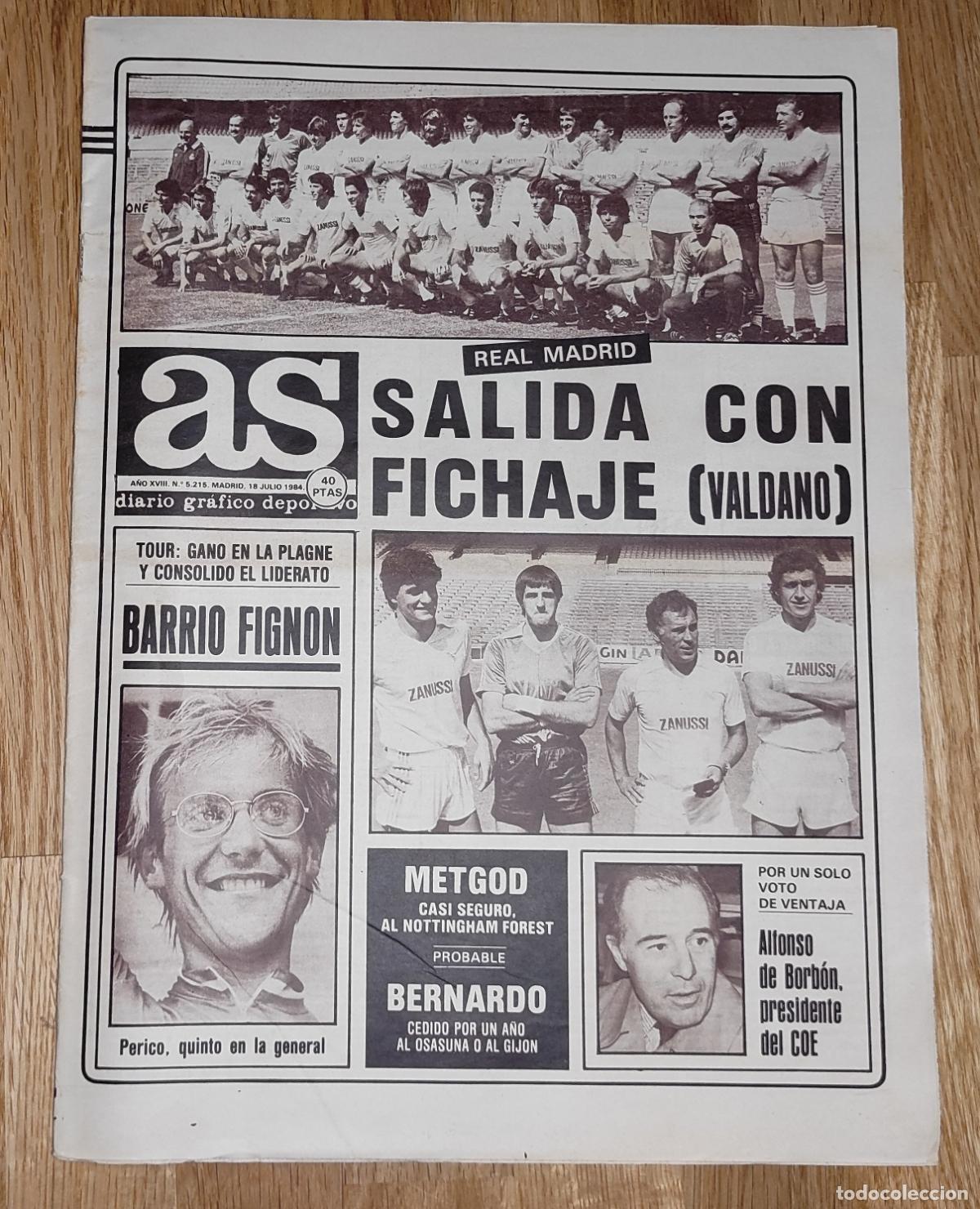 Sammelleidenschaft Sport: DIARIO AS 1984 REAL MADRID 84 85 FICHAJE VALDANO - UD LERIDA - FIGNON TOUR - BAHAMONTES