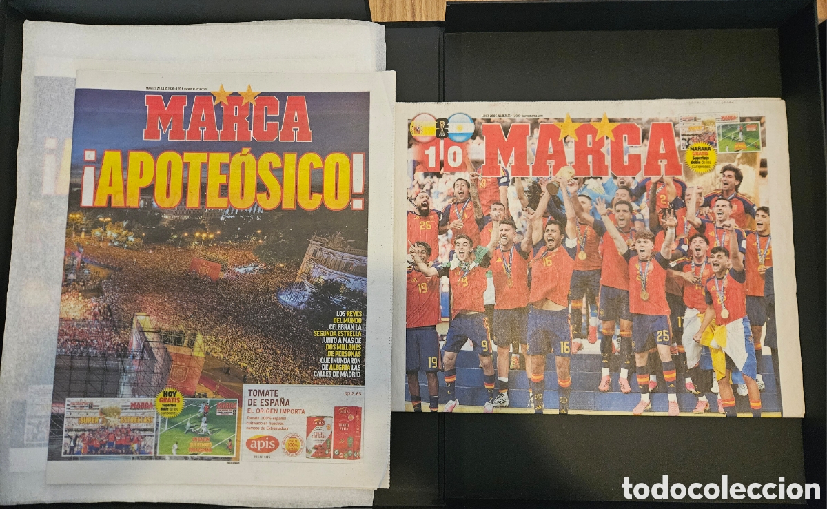 Sports collectibles: 2 Peri&oacute;dicos Marca Espa&ntilde;a Mundia&ntilde; 26'